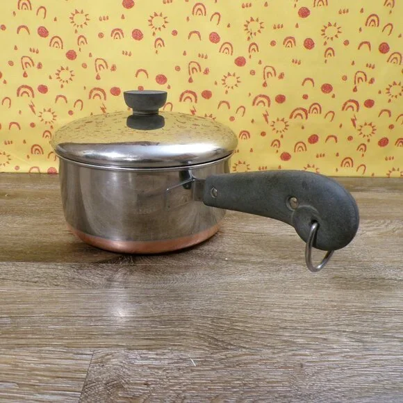 REVERE WARE Vintage 2 Qt Stainless Saucepan Copper Bottom - Picture 5 of 13